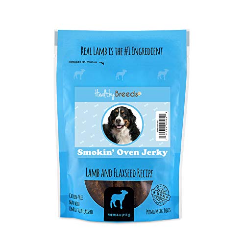 Healthy Breeds Bernese Mountain Dog Smokin' Oven Lamb and Flaxseed Recipe Jerky Dog Treats 4 oz