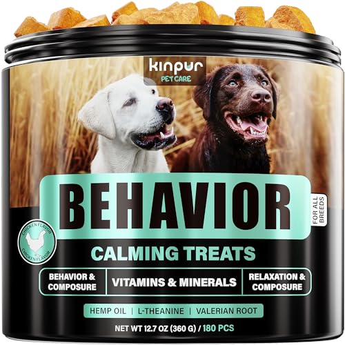 Hemp Calming Chews for Dogs with Vitamins and Minerals - Natural Dog Calming Treats with Hemp Oil - Help Your Dog Relax During Thunderstorms, Separation, Car Rides - 180 Tasty Calming Dog Treats