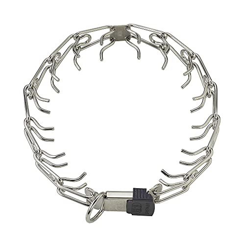 Herm Sprenger Stainless Steel Prong Dog Collar with ClicLock Buckle - for Small Medium Large Dogs – Ultra-Plus Training Pinch Collar with Quick Release - Made in Germany (23in (58cm) x 3.2mm)