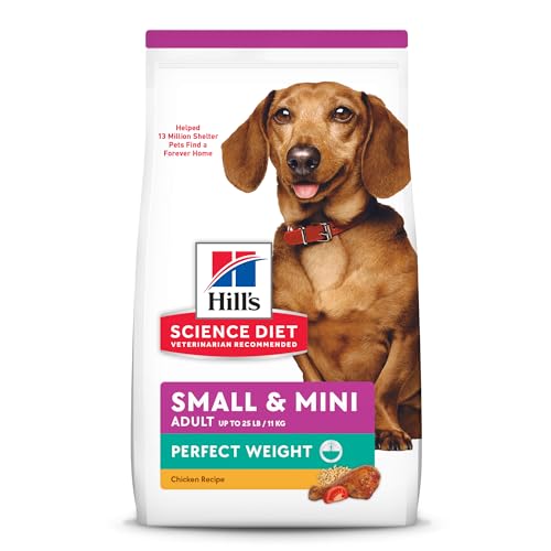 Hill's Science Diet Dry Dog Food, Adult, Perfect Weight for Healthy Weight & Weight Management, Small & Mini Breeds, Chicken Recipe, 4 lb. Bag