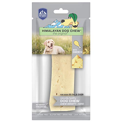 Himalayan Dog Chew Yak Cheese Dog Chews, 100% Natural, Long Lasting, Gluten Free, Healthy & Safe Dog Treats, Lactose & Grain Free, Protein Rich, X-Large Dogs 55 Lbs & Larger, Chicken Flavor, 3.3 oz