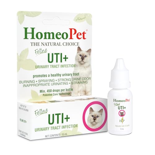 HomeoPet UTI Plus Urinary Tract Infection, Urinary Tract Support for Cats, 15 Milliliters