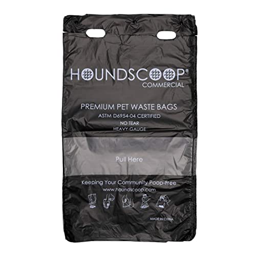 HOUNDSCOOP 800 Count Pull-Strap Header Pet Waste Bags, 8 Header Packs of 100 Bags, Dog Waste Station Bags for HOA, Residential, XL and Strong, Easy Single Pull for Poop Station Dispensers