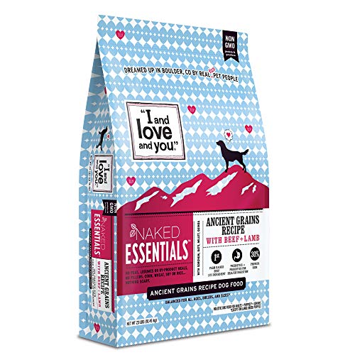 "I and love and you" Naked Essentials Dry Dog Food - Ancient Grains Kibble, Beef + Lamb, 23-Pound Bag