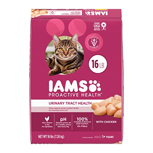 IAMS PROACTIVE HEALTH Adult Urinary Tract Healthy Dry Cat Food with Chicken Cat Kibble, 16 lb. Bag