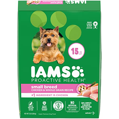 IAMS Small & Toy Breed Adult Dry Dog Food for Small Dogs with Real Chicken, 15 lb. Bag