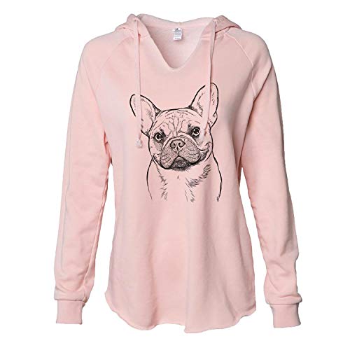 Inkopious Chew Chew The French Bulldog - Women's Cali Wave Hooded Sweatshirt - Blush Large