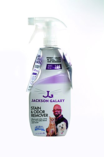 Jackson Galaxy Pet Stain and Odor Eliminator by Fizzion - Removes Pet Urine and Feces Safely With The Professional Cleaning power Of CO2 23oz Spray Bottle with 2 Refill Tablets