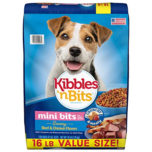 Kibbles 'N Bits Small Breed Mini Bits Savory Beef & Chicken Flavors Dog Food, 16-Pound(Pack of 1)