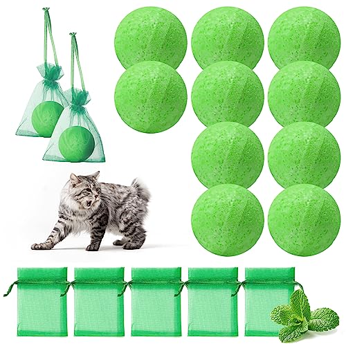 KINGFAC Cat Repellent Outdoor to Keep Cats Away 10 Packs Cat Deterrent Stops Cats from Scratching Furniture Curtain Plants Natural Dog Off Ball to Keep Stray Dog Cats Out of Yard Patio Garden