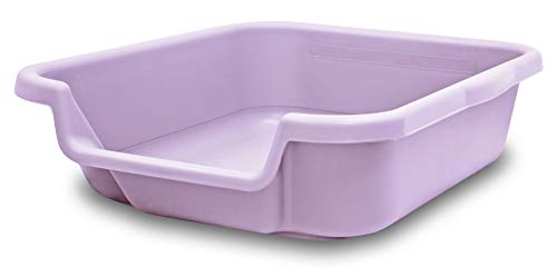 KittyGoHere Small Size, Storybook Lavender Color, Durable & Pet Safe Kitty Litter Box, Indoor Open Top Entry Cat Litter Box, Comfortable for Cats, Easy to Handle & Clean