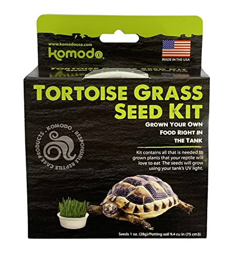 Komodo Grow Your Own Tortoise Grass Kit | Grows Year Round | Fresh Addition for a Tortoises Diet| Everything Needed to Grow Fresh Grass