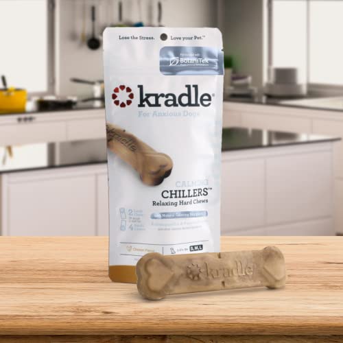 Kradle Chillers Chicken Flavor Hard Chews with BotaniTek Dog Calming Formula (2 Pack)