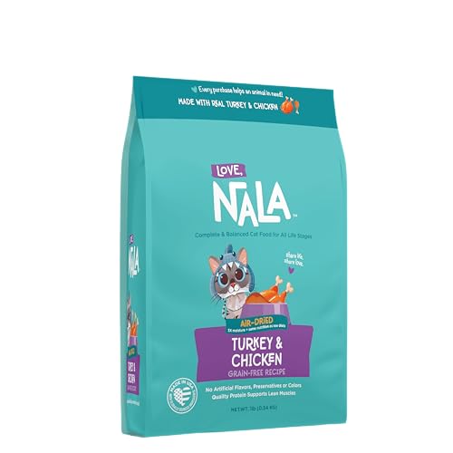 LOVE, NALA - Turkey & Chicken Air Dried Cat Food - Award Winning - Complete & Balanced Cat Food for All Life Stages- 1 Bag - 1 lb.