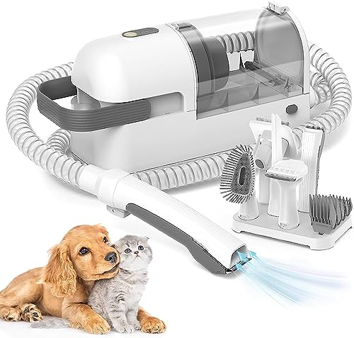 lvittyPet Pet Grooming Vacuum, Dog Grooming Kit with 1.8L Large Capacity Powerful Suction 99% Pet Hair, Low Noise 5 in1 Pet Grooming Tools for Shedding Dogs Cats and Other Animals