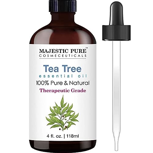 MAJESTIC PURE Tea Tree Essential Oil, Therapeutic Grade, Pure and Natural Premium Quality Oil, 4 fl oz