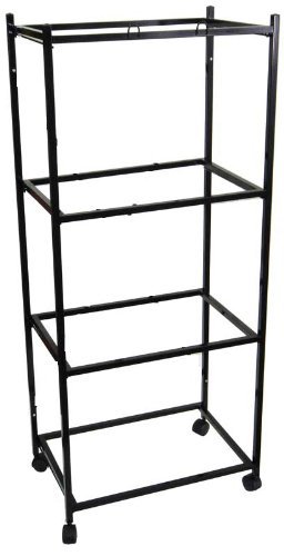 Mcage 4-Tiers Rolling Stand for 24"x16"x16"H Size Aviary Bird Fight Cages (Black)