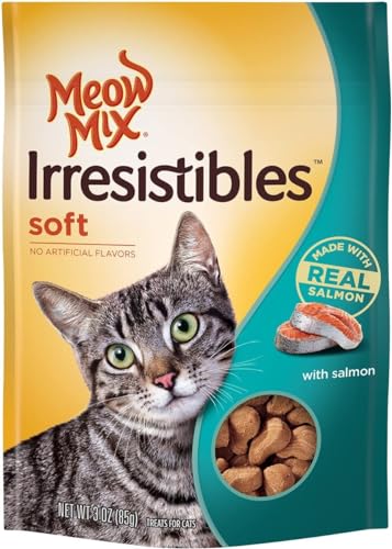 Meow Mix Irresistibles Cat Treats, Soft With Salmon, 3-Ounce Bag (Pack of 5)