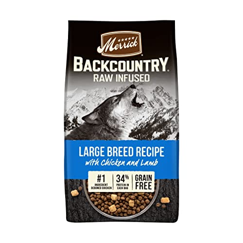 Merrick Backcountry Grain Free Dry Adult Dog Food, Kibble With Freeze Dried Raw Pieces, Large Breed Recipe - 20.0 lb. Bag