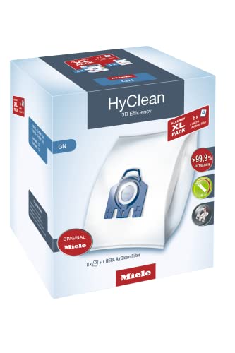 Miele Allergy XL-Pack GN Dust Bag, Accessory for Vacuum Cleaner (Miele, Complete C3, Complete C2, Classic C1, S 400, S 600, S 800, S2, S5, S8), Box with 8 Bags