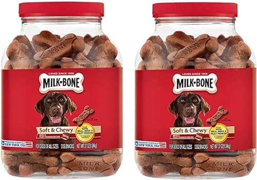 .Milk-Bone Soft & Chewy Dog Snacks (Beef & Filet Mignon Recipe) 37oz (2-Pack (37oz))