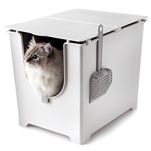 Modkat® Flip Litter Box Kit Includes Scoop and Reusable Tarp Liner - White