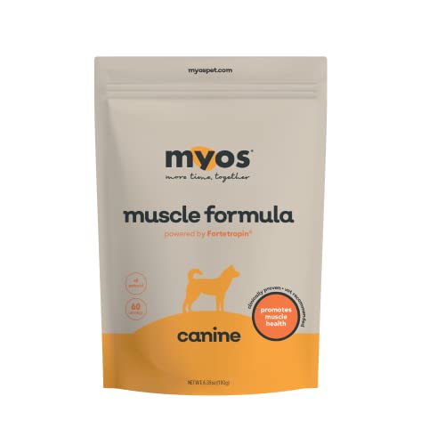 MYOS Canine Muscle Formula - Clinically Proven All-Natural Muscle Building Supplement - Reduce Muscle Loss in Aging Dogs and Improve Recovery from Injury or Surgery, 6.35 Ounce