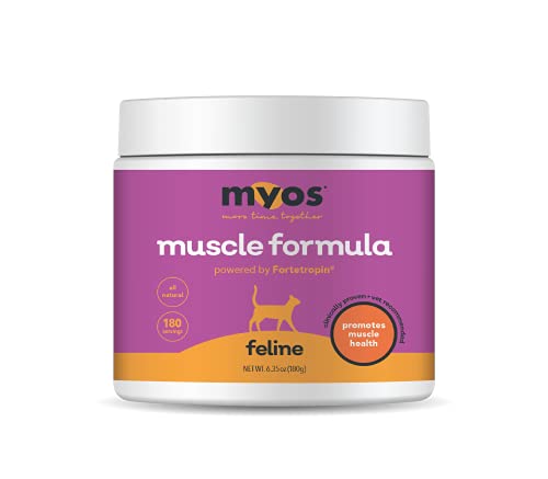 MYOS Feline Muscle Formula for Cats – All Natural Cat Muscle Loss Supplement – Powered by Fortetropin for Cats – Cat Supplement to Reduce Feline Muscle Loss, 180 Servings