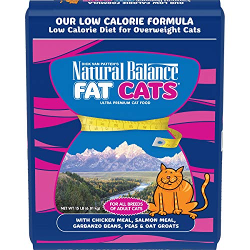 Natural Balance Fat Cats Low Calorie Chicken & Salmon Meal for Adult Dry Cat Food, 15 lbs.