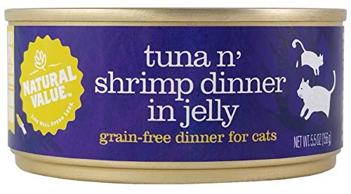 Natural Value Cat Food Tuna 'N' Toppings With Shrimp (Grain Free), 5.5oz (Pack of 24)