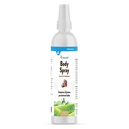 NaturVet Body Spray with Sweet Pea & Vanilla Scent for Dogs & Cats 8 oz