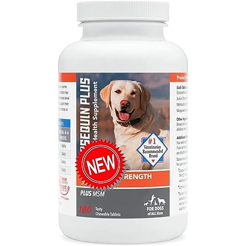 New Upgraded Formula Plus High Strength Joint Health Supplement for Dogs - Glucosamine, Chondroitin, MSM and Hyaluronic Acid, with Vitamin D3, with Celery Seed, 180 Chewable Tablets/2