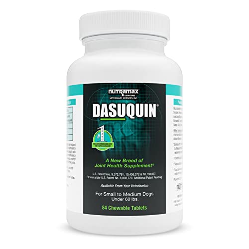 Nutramax Dasuquin Joint Health Supplement for Small to Medium Dogs - With Glucosamine, Chondroitin, ASU, Boswellia Serrata Extract, Green Tea Extract, 84 Chewable Tablets (White)