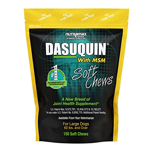 Nutramax Dasuquin with MSM Joint Health Supplement for Large Dogs - With Glucosamine, MSM, Chondroitin, ASU, Boswellia Serrata Extract, and Green Tea Extract, 150 Soft Chews