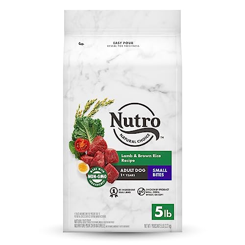 NUTRO NATURAL CHOICE Small Bites Adult Dry Dog Food, Lamb & Brown Rice Recipe Dog Kibble, 5 lb. Bag