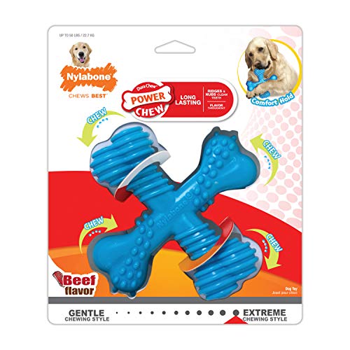 Nylabone Dog Toy Power Chew Dog Toy for Aggressive Chewers - X-Shape Dog Toy - Large - Up to 50 lbs.