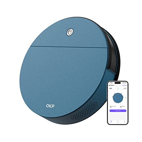 OKP Robot Vacuum Cleaner, 3000Pa Strong Suction, Automatic Self-Charging Robotic Vacuum with Auto-Boost Carpet Cleaning, Wi-Fi/APP/Alexa Home Robot for Pet Hair, Carpet, Hard Floor Room