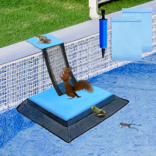 PEEH Pool Animal Saving Escape Ramp, Frog Saver for Swimming Pool Critter, Rescue for Frog, Toads, Lizards, Ducks, Snakes, Squirrel, Chipmunk, Mice, Reduces Pool Maintenance Accessories, Blue