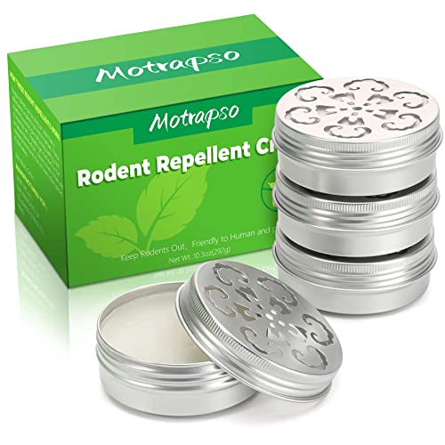 Peppermint Oil to Repel Mice and Rats, 4 Pack for Car Engines, Mouse Repellent Keeping Rodents Out of House Garages, Human Pet Dog Plant Safe