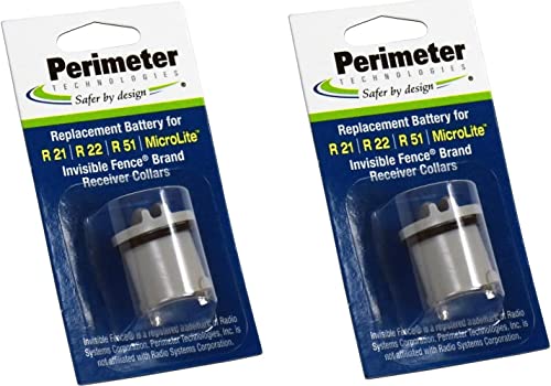 Perimeter Technologies Two-Pack Dog Fence Batteries Compatible with Invisible Fence Brand Receiver Collars (2-Pack)