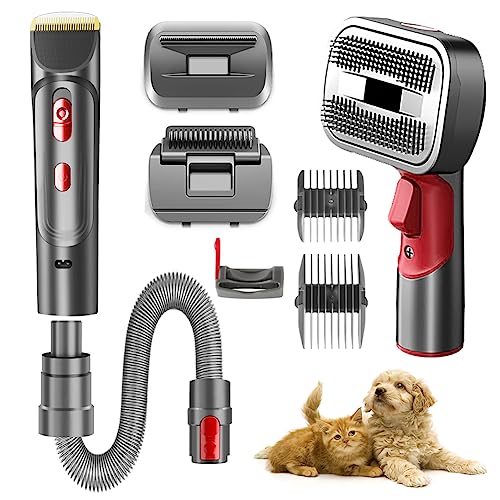 Pet Grooming Kit for Dyson Vacuum V7 V8 V10 V11 V12 V15, Pet Hair Brushes/Electric Clipper Attachments for Dog Cat Hair Shedding and Grooming