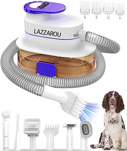 Pet Grooming Kit & Pet Hair Vacuum with 4L Dust Cup,Hair Blower & Electric Clippers, Dog Vacuum Brush, Low Noise Dog Grooming Kit Professional Pet Grooming Vacuum for Shedding Dogs Cats Hair…