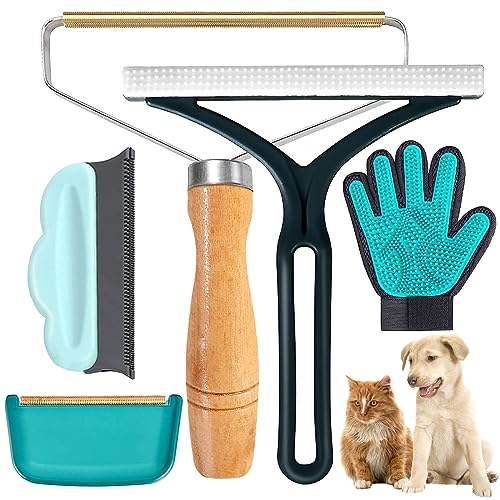 Pet Hair Remover 5 Pack Cat Dog Hair Remover for Couch,Car Carpet Clothes Cleaner Pro Dog Hair Remover Brush Cat Hair Remover Tool