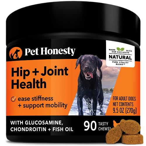 Pet Honesty Hip & Joint Health - Dog Joint Supplement Support for Dogs | Glucosamine Chondroitin, MSM, Turmeric - Glucosamine for Dogs Soft Chews - Advanced Pet Joint Support and Mobility - (Chicken)