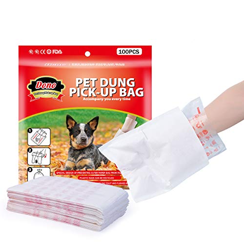 Pet Soft Dog Poop Bags Flushable - Dog Waste Bags Double Layers Degradable Pet Poop Pick-up Bag for Cats and Dogs, 100pcs