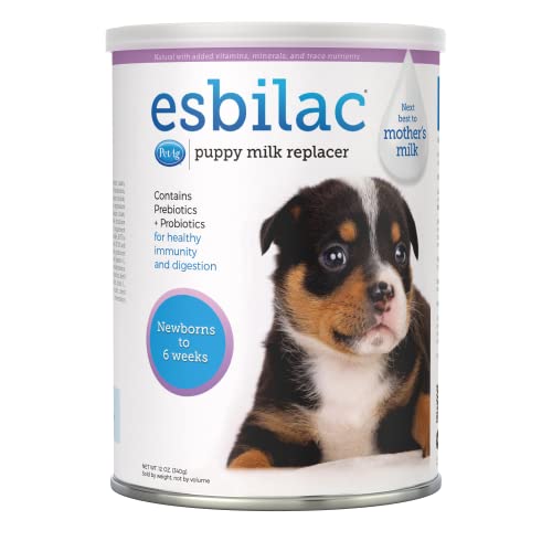 PetAg Esbilac Puppy Milk Replacer Powder - With Prebiotics, Probiotics & Vitamins for Newborn Puppies - 12 oz Powdered Drink Mix