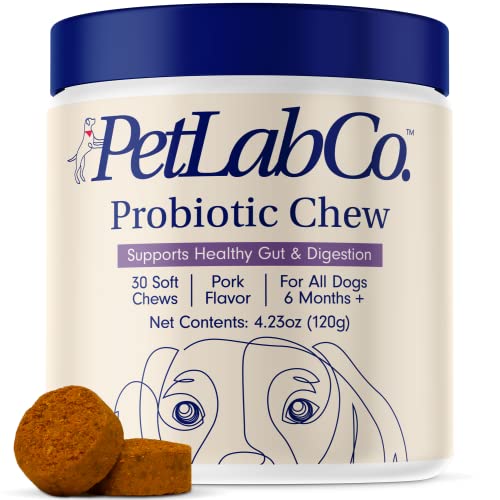 PetLab Co. Probiotics for Dogs, Support Gut Health, Diarrhea, Digestive Health & Seasonal Allergies - Pork Flavor - 30 Soft Chews - Packaging May Vary