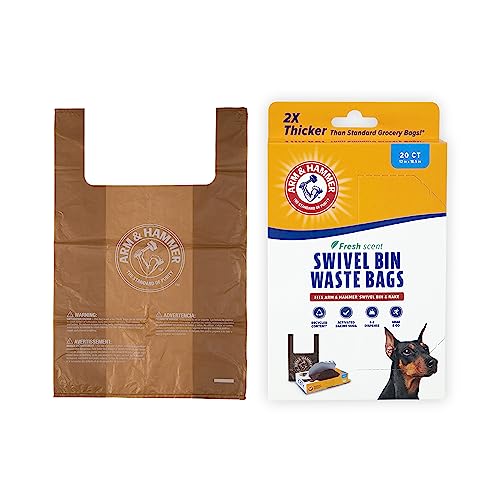 Petmate Heavy Duty Pet Waste Bags for Swivel Bin & Rake Dog Pooper Scooper, 20 Count Refill Bags (Packaging May Vary)