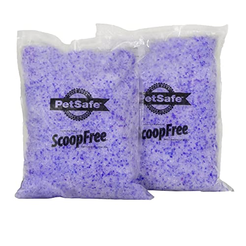 PetSafe ScoopFree Crystal Cat Litter - 5x Better Odor Control Than Clay Litter - Less Tracking & Dust For A Fresh Home - Non-Clumping - Two 4.3 lb Bags Of Litter (8.6 lb Total) - Lavender