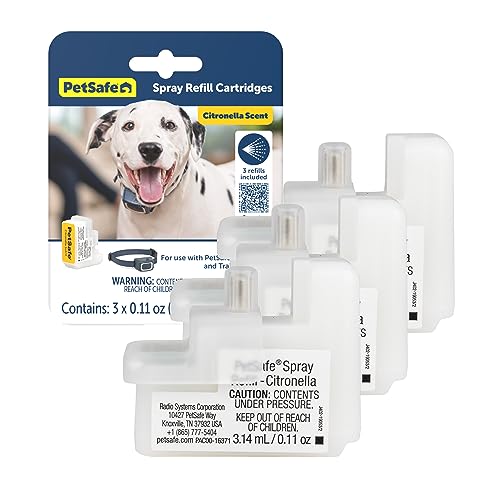 PetSafe Spray Refill - Citronella - No-Mess Replacement Cartridges Spray Dog Bark Collar Remote Training Collar - Refill Cartridge Only - 3-Pack - PAC00-16371